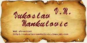 Vukoslav Mankulović vizit kartica